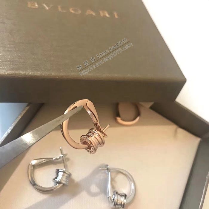 Bvlgari飾品 寶格麗彈簧耳釘 925純銀玫瑰金耳環  zgbq3076